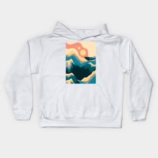 The Blue Peaks Of Summer Kids Hoodie